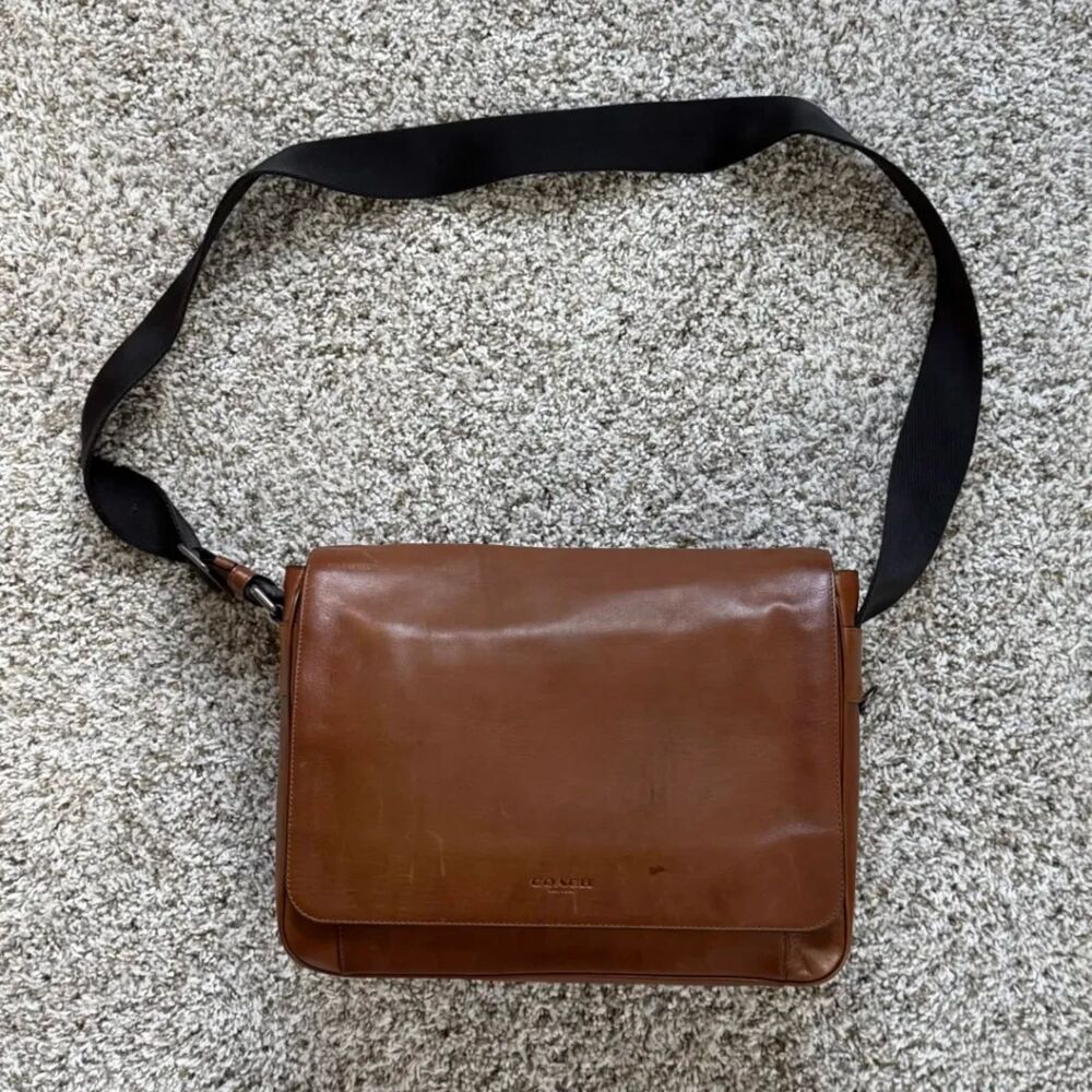 Coach 72061 Metropolitan Courier Brown Leather Messenger Bag Laptop Crossbody
